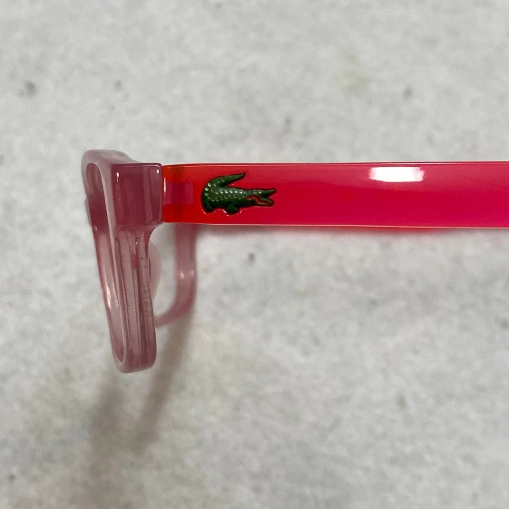 Lacoste L3803B 662 Eyeglasses Kids Pink Rectangular Logo Frames 51-13-135